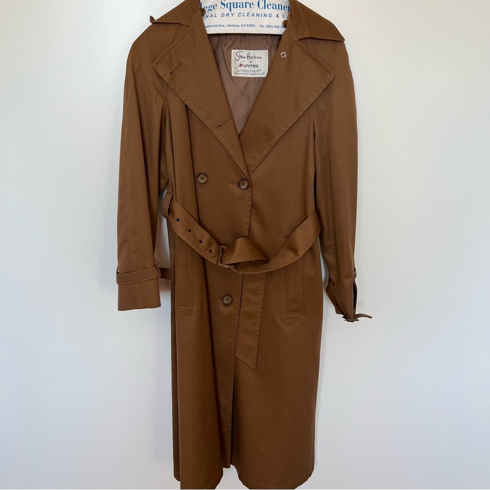 VINTAGE STAN HERMAN for UNITED Trench Coat size 6